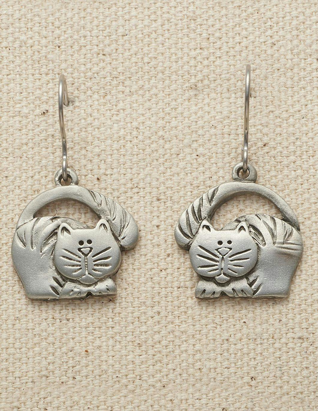 pewter-cat-earrings
